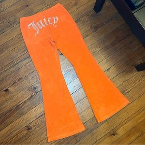 ORANGE JUICY COUTURE TERRY CLOTH TRACKSUIT PANTS